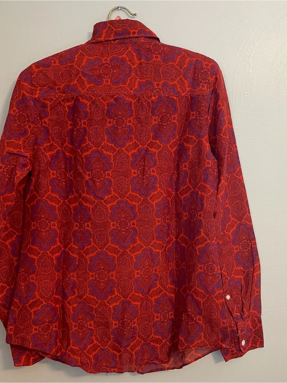 J.Crew Women’s Patterned Long Sleeve Red Button Down Blouse Size Medium